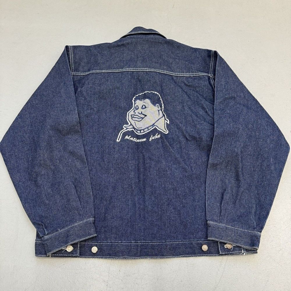 FUBU Platinum denim jacket mens 2XL Fat Albert And The Junkyard Gang Y2K hip hop
